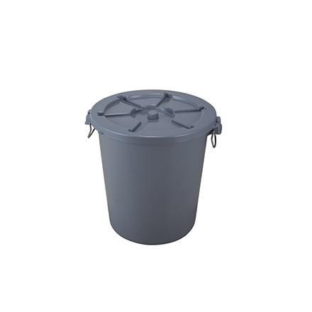 174159-174164 GARBAGE CAN PLASTIC W/COVER, LARGE ROUND