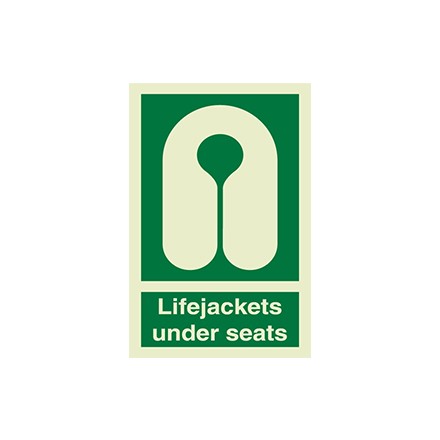 334130 IMO symbol, lifejackets under seats