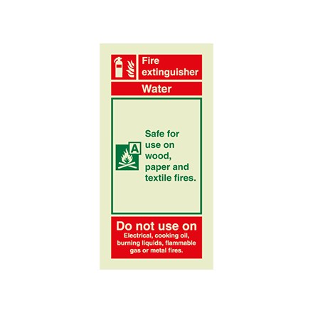336430 Water fire extinguisher identification sign