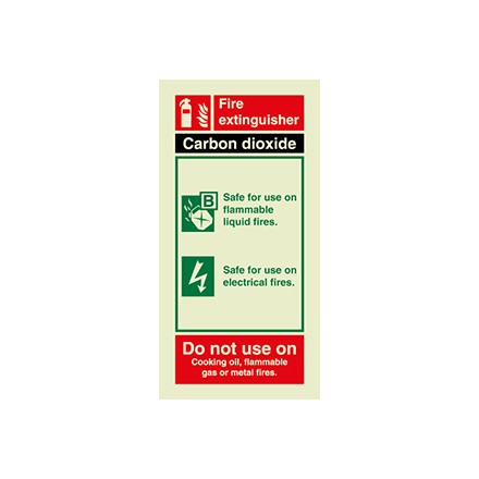 Carbon dioxide extinguisher identification sign