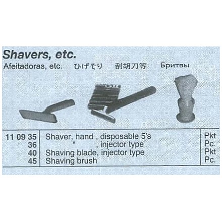 110935 SHAVER HAND DISPOSABLE 5'S