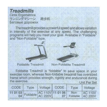 110106-110107 Treadmills, Non-foldable