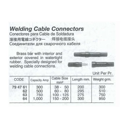 794761-794764 CONNECTOR WELDING CABLE