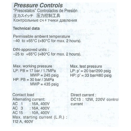 752901 CONTROL PRESSURE WITH, FURTHER DETAIL