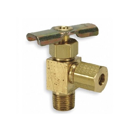 752116-752121 NEEDLE VALVE ANGLE BRASS WITH, NUT(OUTLET)&MALE(INLET)