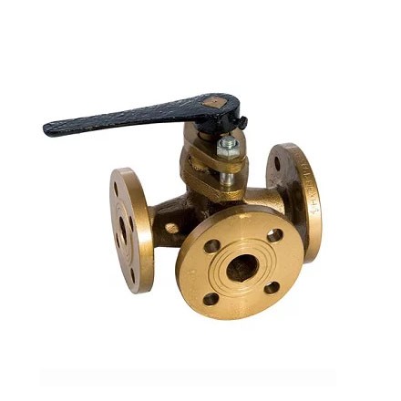 751606-751610 COCK 3-WAY BRONZE FLANGED, L-TYPE F7381 5KG