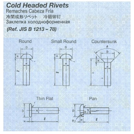 696201 RIVET COLD HEADED WITH FURTHER, DETAIL