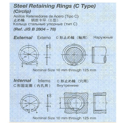 695501 RETAINING RING STEEL (C TYPE), WITH FURTHER DETAIL