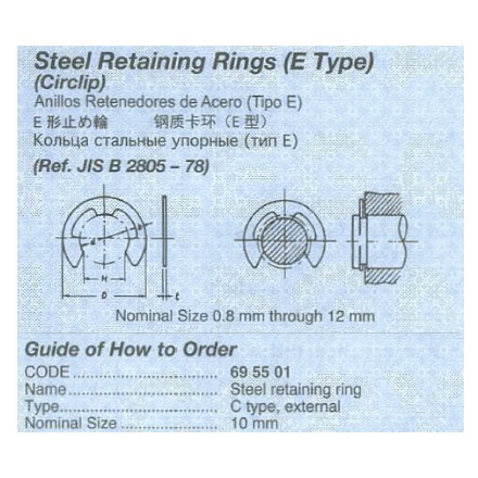 695501 RETAINING RING STEEL (C TYPE), WITH FURTHER DETAIL