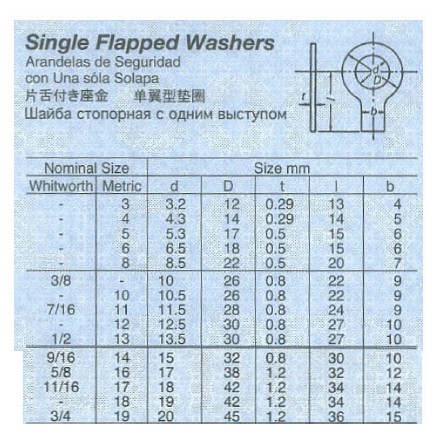 694901 WASHER SINGLE FLAPPED, WITH FURTHER DETAIL