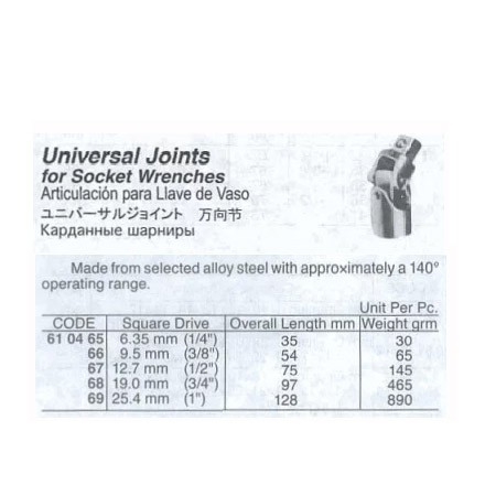 610465-610469 UNIVERSAL JOINT