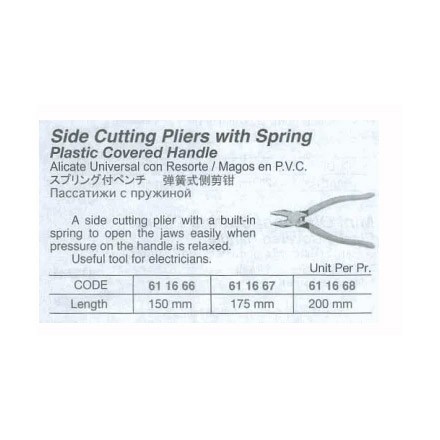 611666-611668 PLIER SIDE-CUTTING WITH SPRING