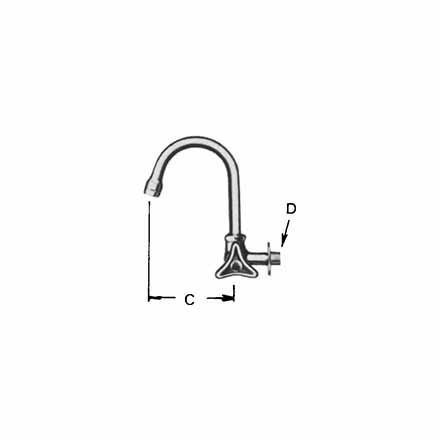 530188 FAUCET WALL RIGHT HAND W/GOOSE, SWIVEL SPOUT & AERATOR 13(1/2)