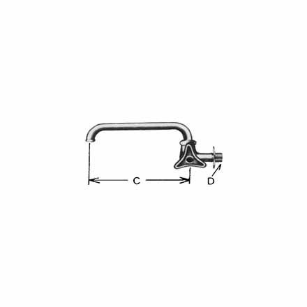 530177 FAUCET WALL RIGHT HANDLE WITH, OVERHEAD SWIVEL SPOUT 20(3/4)