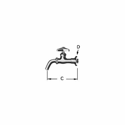 530126 FAUCET WALL W/ADJUSTABLE, FLANGE 13(1/2)