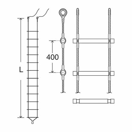 232028 LADDER ROPE ROUND STEP, FOR EUROPEAN W/FURTHER DETAIL 
