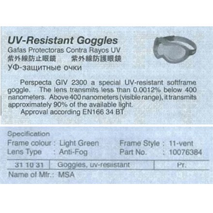 311031 GOGGLE UV-RESISTANT