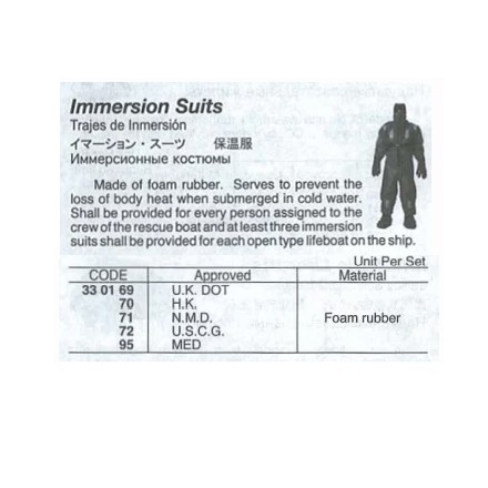 330169/330170/330171/330172/330195 IMMERSION SUITS