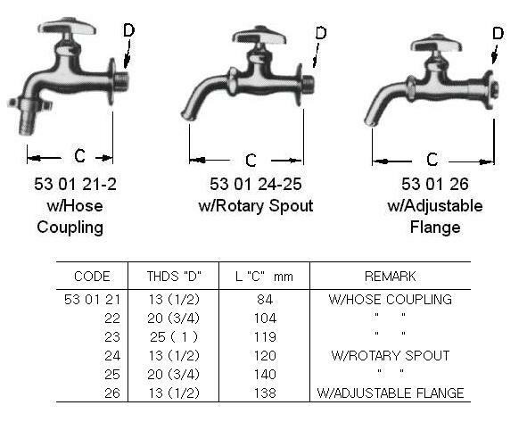 530125 FAUCET WALL WITH ROTARY SPOUT, 20(3/4)