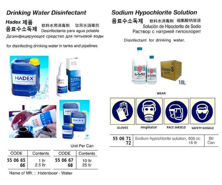 550665-550668 DISINFECTANT DRINKING WATER, HADEX