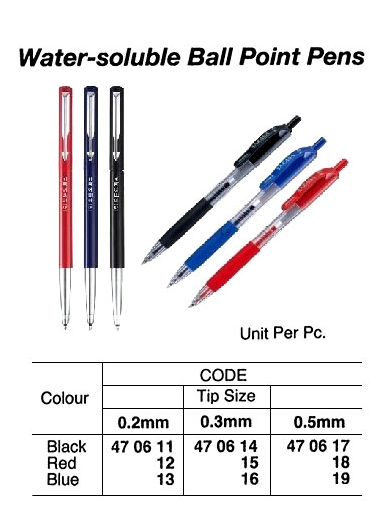 470611-470613 BALL-POINT PEN WATER-SOLUBLE