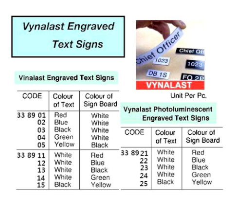 338901-338925 SIGN ENGRAVED VYNALAST (PROVIDE TEXT&SIZE)
