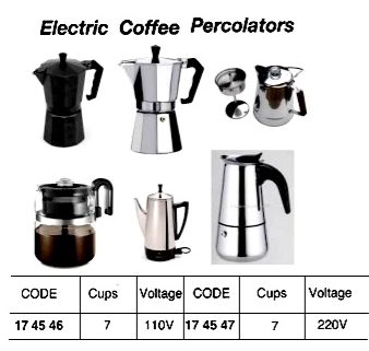174546-174547 COFFEE PERCOLATOR ELECTRIC, 7CUPS