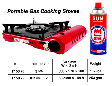 175078-175079 COOKING STOVE BUTANE GAS, PORTABLE   
