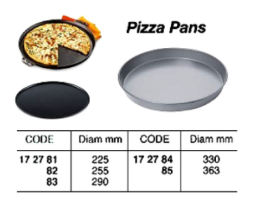 172781-172785 PAN PIZZA STAINLESS STEEL