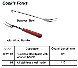 172504 COOK'S FORK STAINLESS STEEL, 410MM