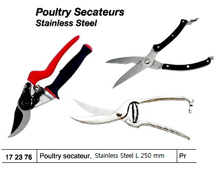 172376 POULTRY SECATEUR 250MM, STAINLESS STEEL