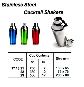 171321-171323 COCKTAIL SHAKER, STAINLESS STEEL