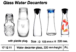 171211 WATER DECANTER GLASS 220MM, HEIGHT