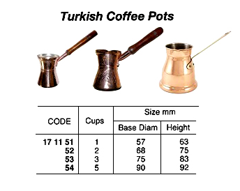 171151-171154 COFFEE POT TURKISH ALUM