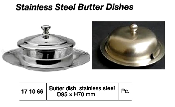 171066 BUTTER DISH STAINLESS STEEL, 95MM DIAM