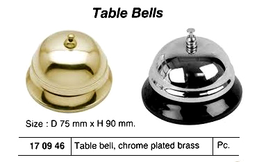170946 TABLE BELL CHROME PLATED BRASS
