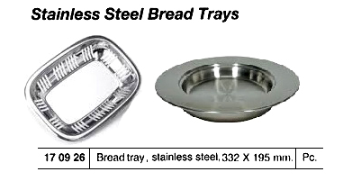 170926 BREAD TRAY STAINLESS STEEL, 332X195MM